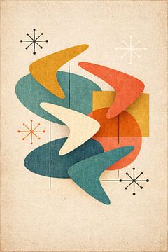 Mid Century Atomic Boomerang Abstract by irgian firmansyah
