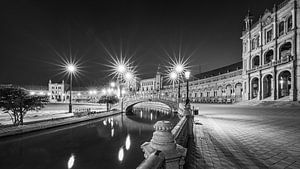 Plaza de España in Schwarz und Weiß