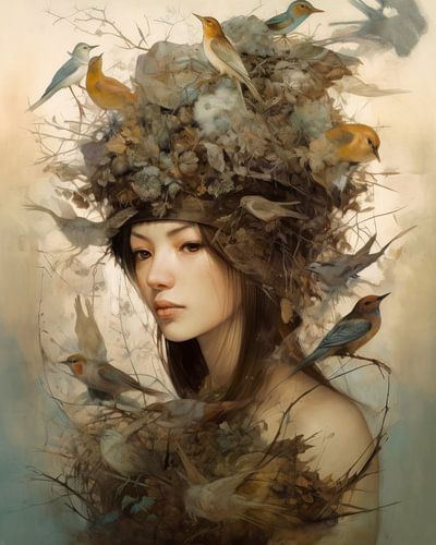 Portrait d'art "Nid d'oiseau"