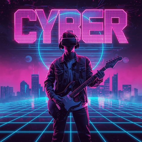 Neon Cyber Guitar Hero: Retrowave Synthwave VR Rocker