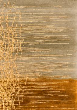 Abstract lines in gold and ochre by Niklas Maximilian
