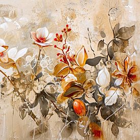 Flowers | Flowers Brown Gold by Art Whims