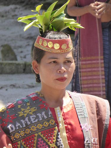 Batakvrouw van het eiland Samosir in Indonesië 