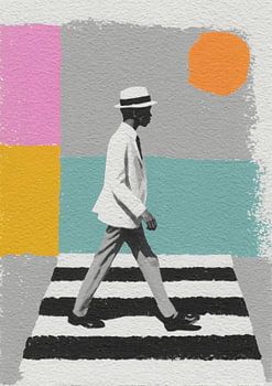 Mann auf Zebra-Streifen