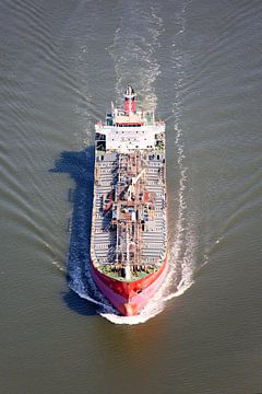 Aerial view tanker at the port of Rotterdam