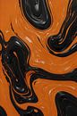 Dynamische Oranje en Zwarte Abstracte Kunst van Art & Soul Creations thumbnail