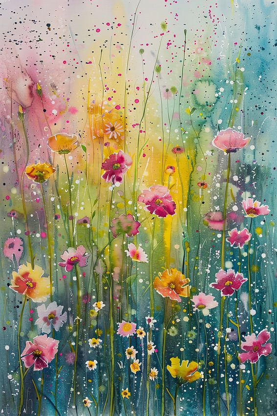 Blumen 1249 | Sommerblumen von <span class="secondary-font">Wunderbare Kunst</span>