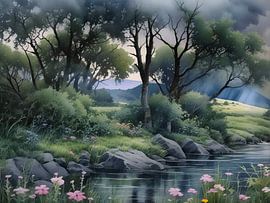 Serene Riverside Meadow