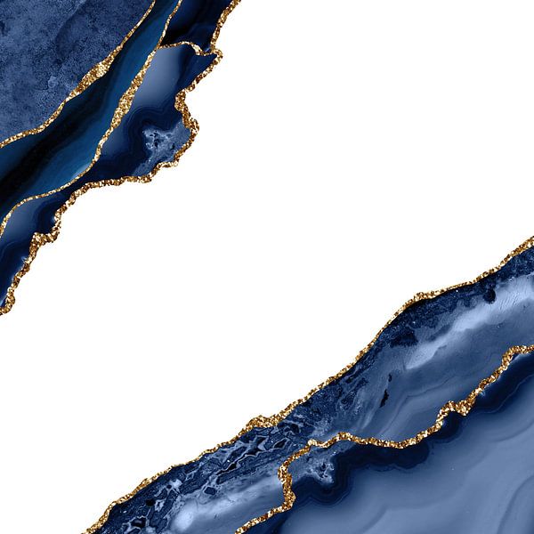 Marineblau &amp; Gold Achatstruktur 27 von Aloke Design
