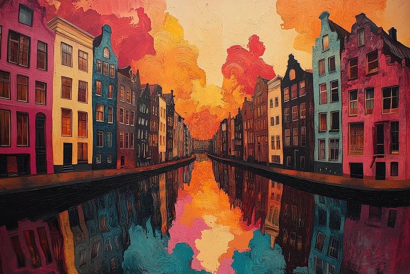 Paysage urbain nocturne du canal par Jordan