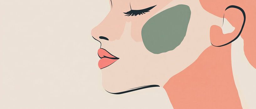 Eleganz in Farben – Gesichtsporträt  Stille Schönheit – P von Poster Art Shop