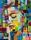 Peinture femme cubes de couleur par Anja Namink Aperçu