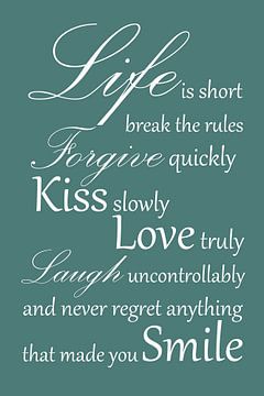 Tekst | Life is short | Groen van Sandra Hazes