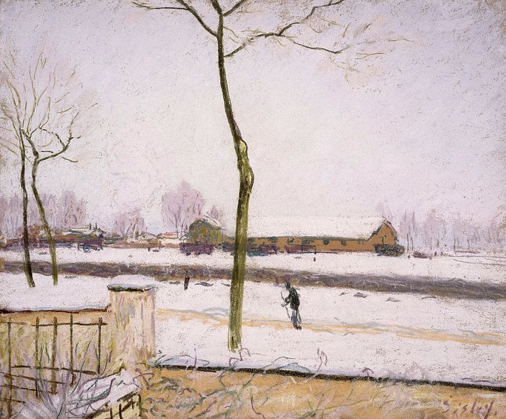 Alfred Sisley,Snow powder effect on Paper of 1880-1 by finemasterpiece
