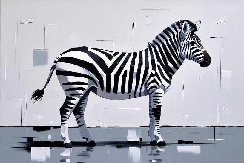 Minimalistisch zwart-wit zebraprint van Art & Soul Creations