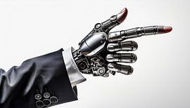 Robothand in richting met vinger