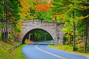 Die Stanley Brook Brücke, Acadia N.P., Maine, USA
