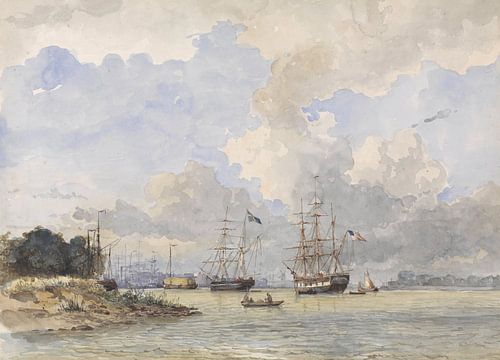 Maas voor Rotterdam, met een Amerikaans en Zweeds schip, Willem Anthonie van Deventer