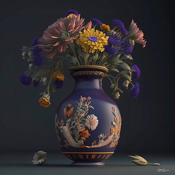stilleven met bloemen. van Gelissen Artworks