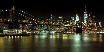 BROOKLYN BRIDGE Impressionen bei Nacht | Panorama von Melanie Viola