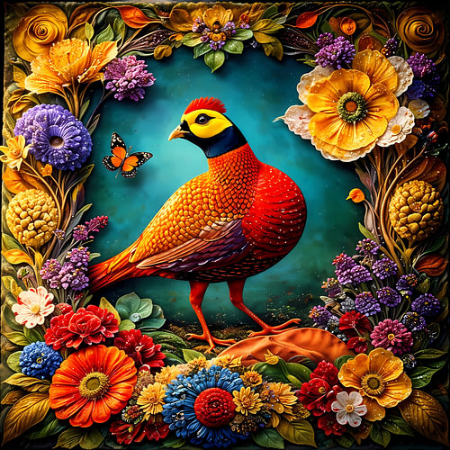 Vogel tussen de bloemen