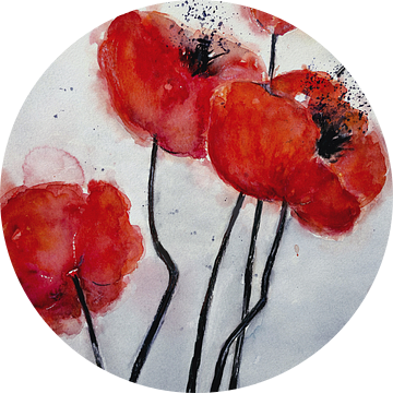 Poppy Schilderij - Red Poppy van Christine Nöhmeier