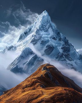 Alpentoppen in een lichtzee van fernlichtsicht