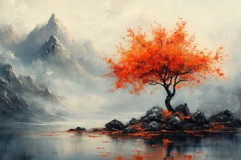 malerische japanische Kunstlandschaft
