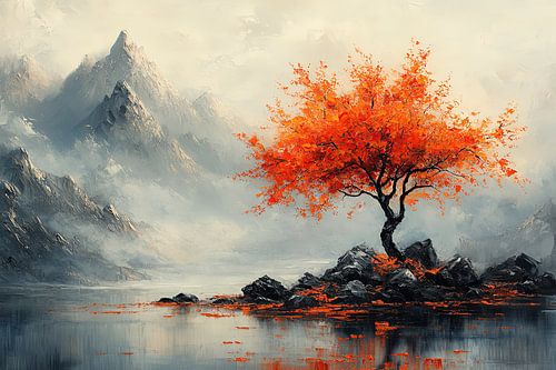 schilderachtig japanse kunst  landschap