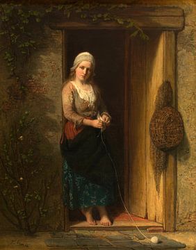 Ida, die Fischertochter vor der Tür, Jozef Israëls