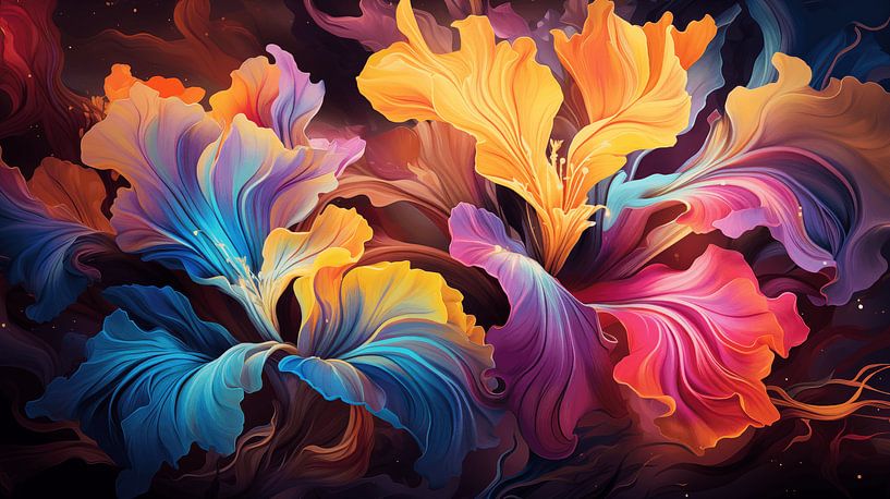 abstraktes fraktales buntes Blumen Hintergrund Muster Design von Animaflora PicsStock