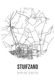 Stuifzand (Drenthe) | Karte | Schwarz und Weiß von Ortsdrucke