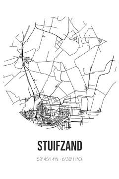 Stuifzand (Drenthe) | Carte | Noir et blanc sur Rezona