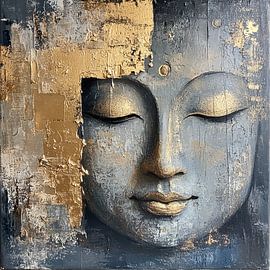 Buddha portrait in Japandi style by Wilma Mesman