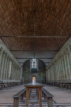 Dining room in the abbey of Mont Saint Michel by Maarten Hoek
