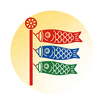 Japanese Koinobori Set in a Circle