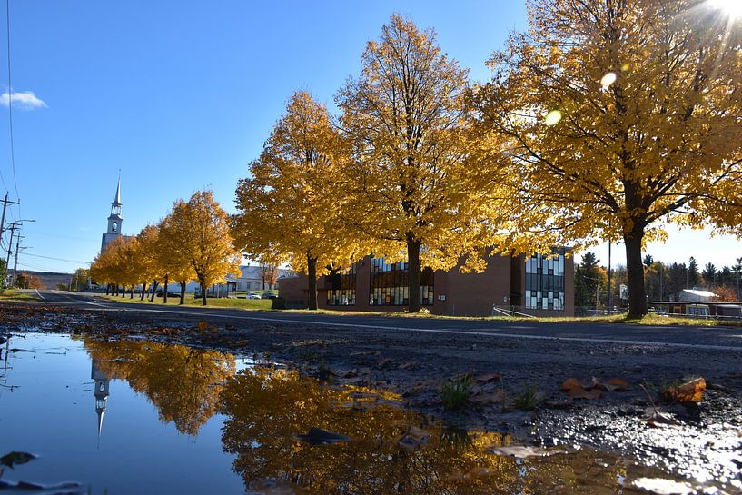 The village in autumn by Claude Laprise