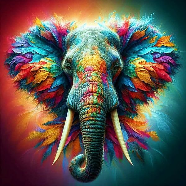 Afrikanischer Elefant abstrakt 1 von Yvonne van Huizen