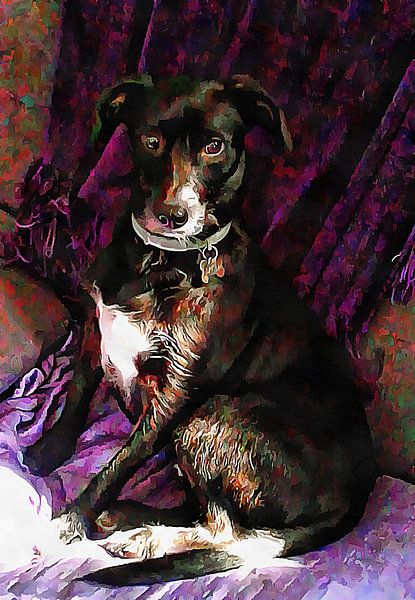 Purple Posing Puppy by Dorothy Berry-Lound