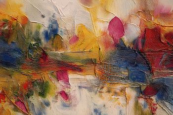 Kleurrijk abstract schilderij – Expressieve olieverf