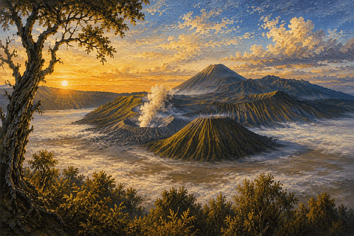 Le calme matinal au mont Bromo