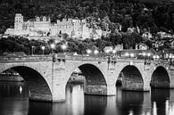 Heidelberger Schloss in schwarz-weiß von Henk Meijer Photography Miniaturansicht