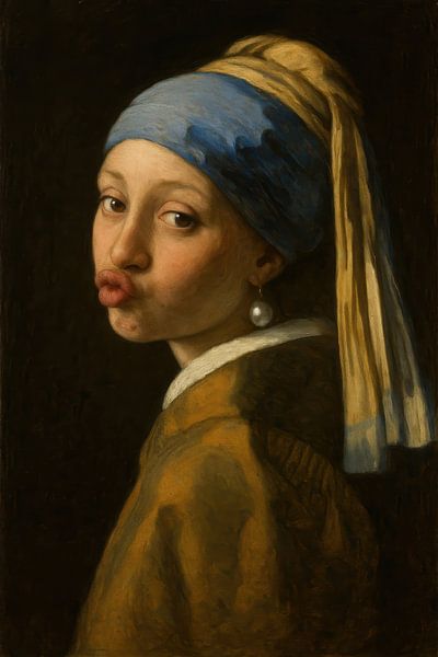 Het meisje met de parel van Poster Art Shop