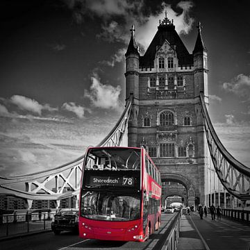 LONDON Tower Bridge & Red Bus by Melanie Viola