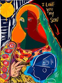 Bronzino Remix Schwarz Pop Art von Emmanuel  Signorino