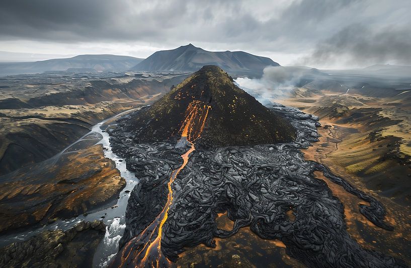 Islands lebendige Erde von fernlichtsicht