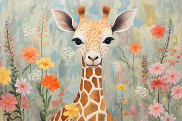 Blühende Giraffe von De Mooiste Kunst