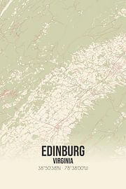 Vintage map of Edinburg (Virginia), USA. by Prints of Place
