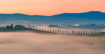 Zonsopkomst Poggio Covili, Val d'Orcia, Toscane, Italië van Henk Meijer Photography