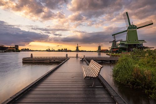 Zaanse Schans: vijf molens op een rij